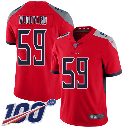 Tennessee Titans Limited Red Men Wesley Woodyard Jersey NFL Football #59 100th Season Inverted Legend->women nfl jersey->Women Jersey